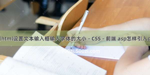 如何用html设置文本输入框输入字体的大小 – CSS – 前端 asp怎样引入css样式