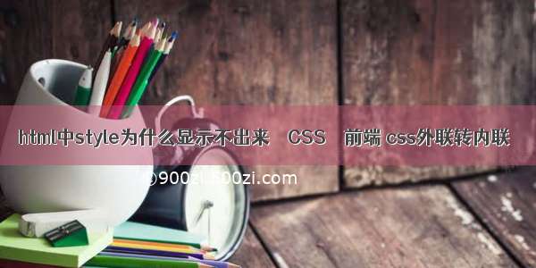 html中style为什么显示不出来 – CSS – 前端 css外联转内联