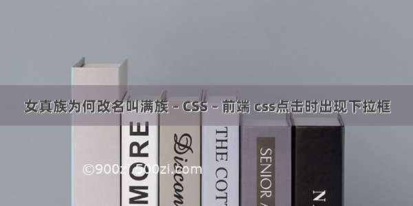 女真族为何改名叫满族 – CSS – 前端 css点击时出现下拉框