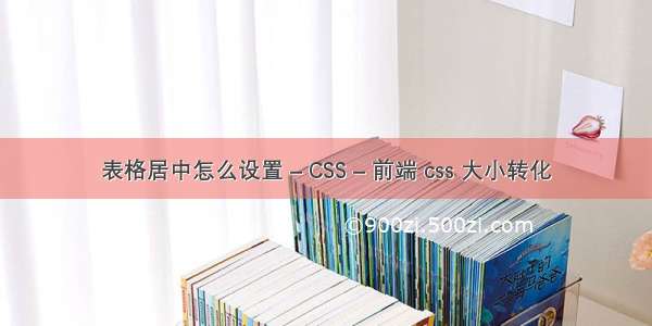 表格居中怎么设置 – CSS – 前端 css 大小转化