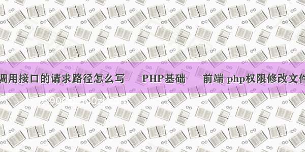 调用接口的请求路径怎么写 – PHP基础 – 前端 php权限修改文件