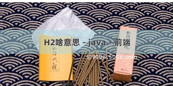 H2啥意思 – java – 前端