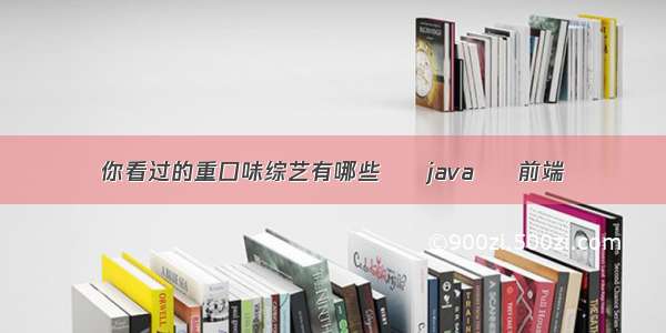 你看过的重口味综艺有哪些 – java – 前端