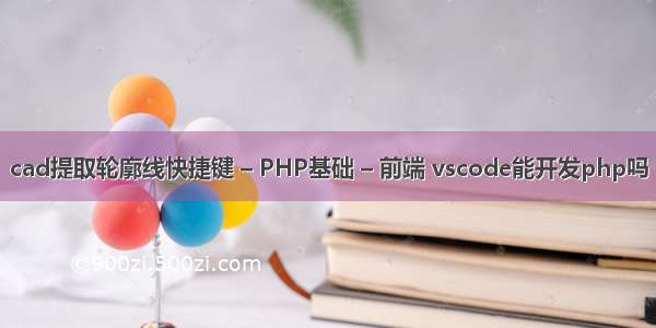 cad提取轮廓线快捷键 – PHP基础 – 前端 vscode能开发php吗