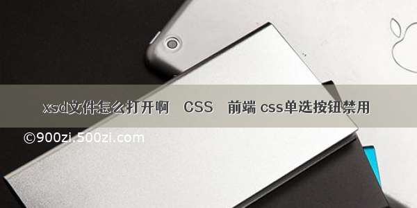 xsd文件怎么打开啊 – CSS – 前端 css单选按钮禁用