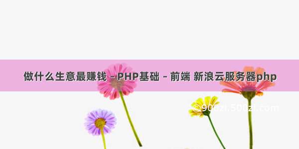 做什么生意最赚钱 – PHP基础 – 前端 新浪云服务器php