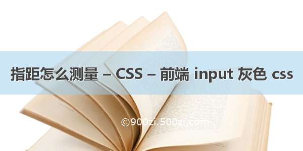指距怎么测量 – CSS – 前端 input 灰色 css