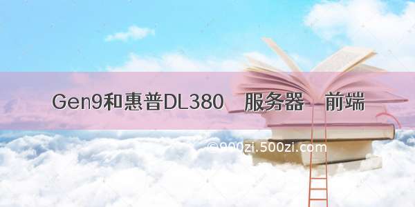 Gen9和惠普DL380 – 服务器 – 前端