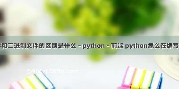 文本文件和二进制文件的区别是什么 – python – 前端 python怎么在编写代码提示