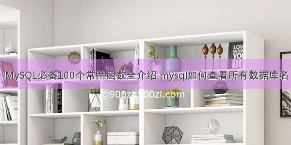 MySQL必备100个常用函数全介绍 mysql如何查看所有数据库名