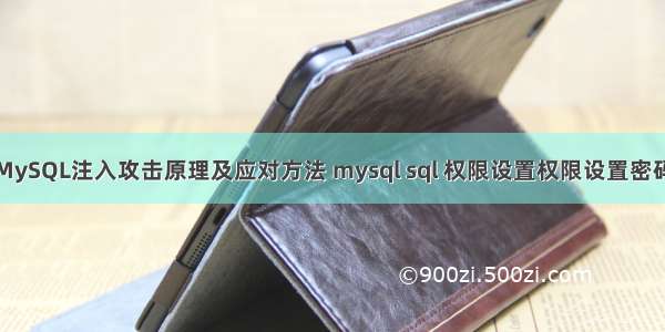 MySQL注入攻击原理及应对方法 mysql sql 权限设置权限设置密码