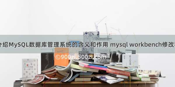 详细介绍MySQL数据库管理系统的含义和作用 mysql workbench修改字符集