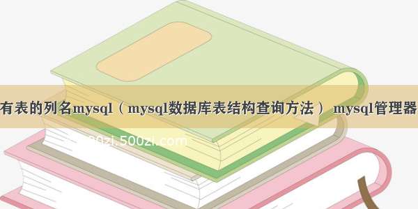 获取所有表的列名mysql（mysql数据库表结构查询方法） mysql管理器 网页版