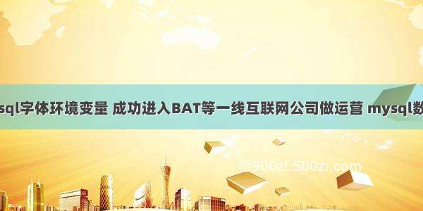 根据配置mysql字体环境变量 成功进入BAT等一线互联网公司做运营 mysql数据库5.0审计