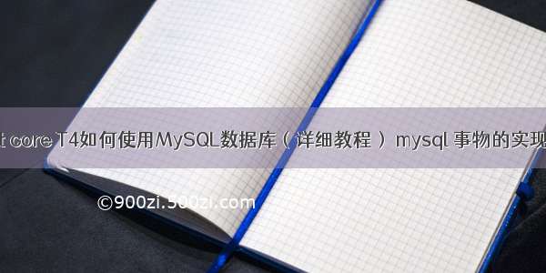 net core T4如何使用MySQL数据库（详细教程） mysql 事物的实现的