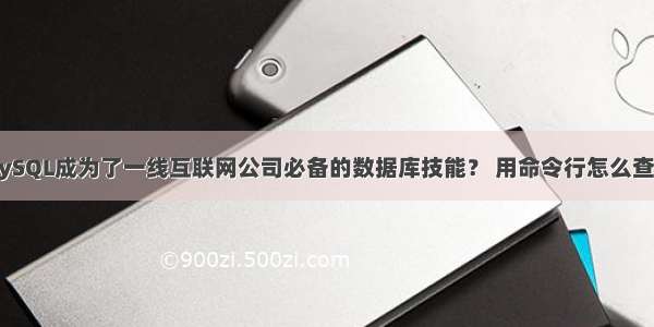 为什么MySQL成为了一线互联网公司必备的数据库技能？ 用命令行怎么查询mysql