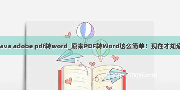 java adobe pdf转word_原来PDF转Word这么简单！现在才知道