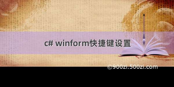 c# winform快捷键设置