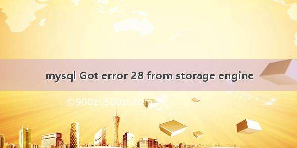 mysql Got error 28 from storage engine