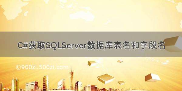 C#获取SQLServer数据库表名和字段名