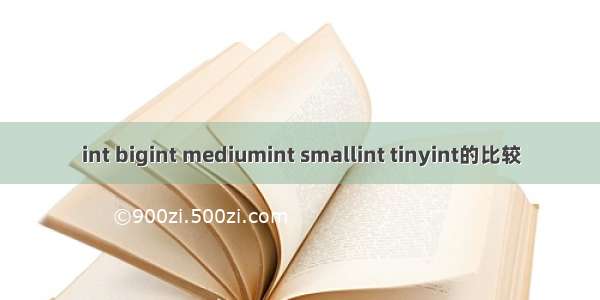 int bigint mediumint smallint tinyint的比较