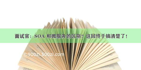 面试官：SOA 和微服务的区别？这回终于搞清楚了！