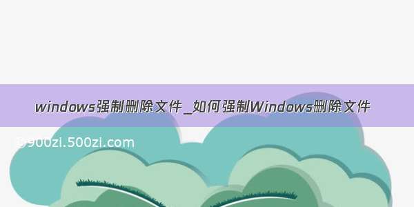 windows强制删除文件_如何强制Windows删除文件