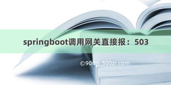 springboot调用网关直接报：503