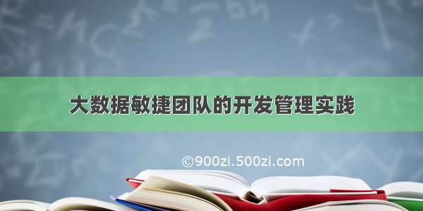 大数据敏捷团队的开发管理实践