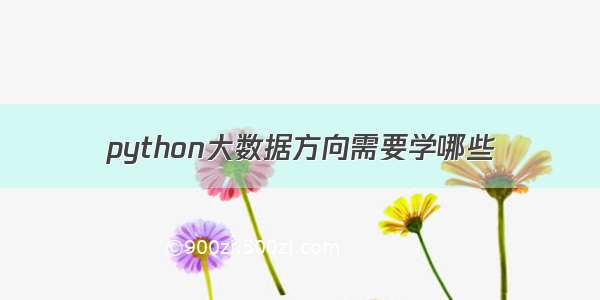 python大数据方向需要学哪些