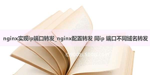 nginx实现ip端口转发_nginx配置转发 同ip 端口不同域名转发