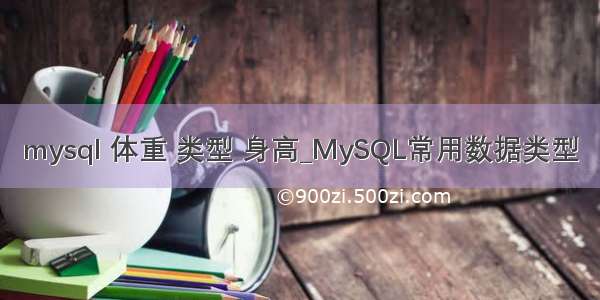 mysql 体重 类型 身高_MySQL常用数据类型