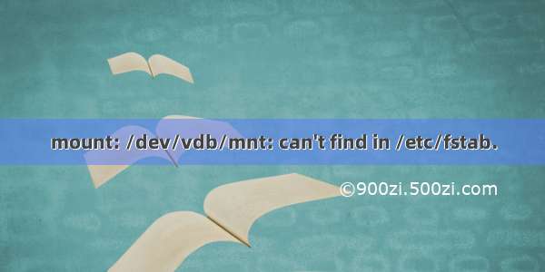 mount: /dev/vdb/mnt: can't find in /etc/fstab.