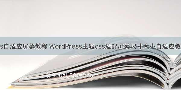 css自适应屏幕教程 WordPress主题css适配屏幕尺寸大小自适应教程
