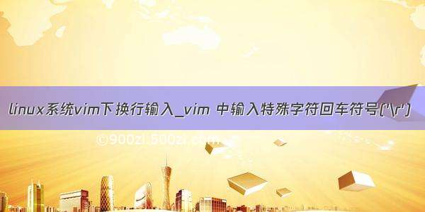 linux系统vim下换行输入_vim 中输入特殊字符回车符号('\r')