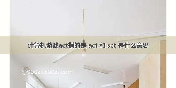 计算机游戏act指的是 act 和 sct 是什么意思