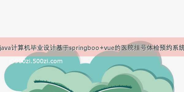 java计算机毕业设计基于springboo+vue的医院挂号体检预约系统