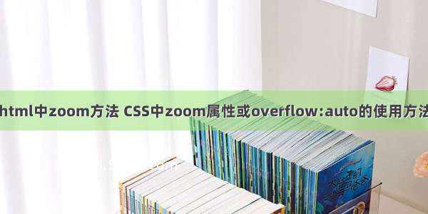 html中zoom方法 CSS中zoom属性或overflow:auto的使用方法