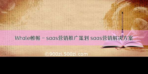 Whale帷幄 - saas营销推广策划 saas营销解决方案