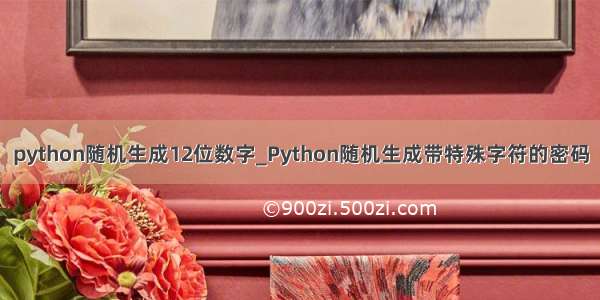 python随机生成12位数字_Python随机生成带特殊字符的密码