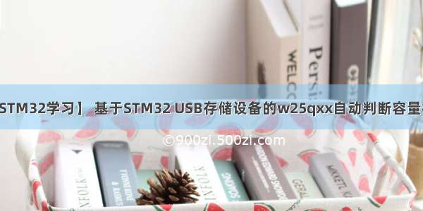 【STM32学习】 基于STM32 USB存储设备的w25qxx自动判断容量检测