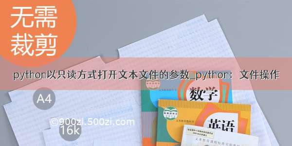 python以只读方式打开文本文件的参数_python：文件操作