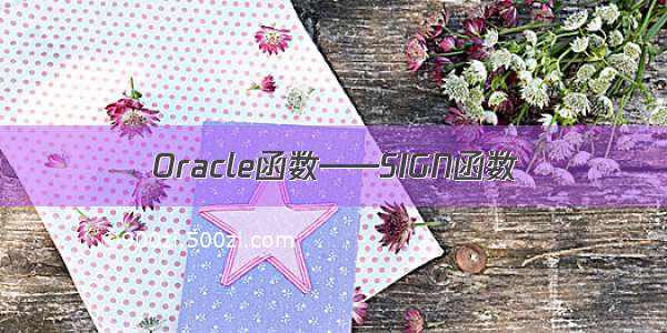 Oracle函数——SIGN函数