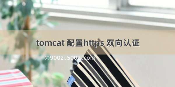 tomcat 配置https 双向认证