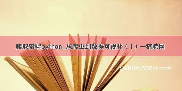 爬取猎聘python_从爬虫到数据可视化（1）—猎聘网