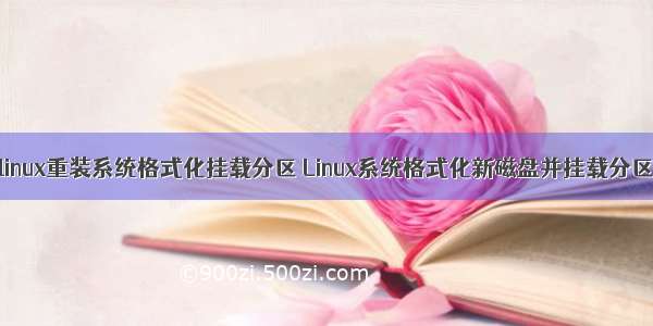 linux重装系统格式化挂载分区 Linux系统格式化新磁盘并挂载分区