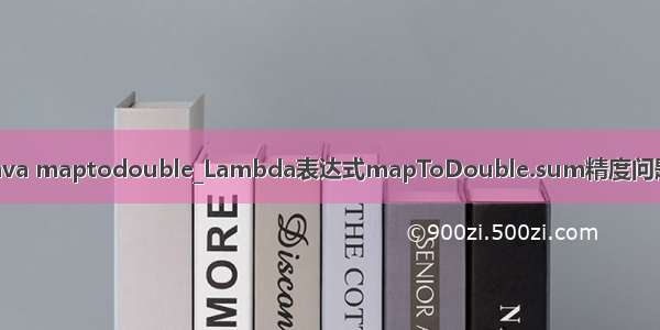 java maptodouble_Lambda表达式mapToDouble.sum精度问题