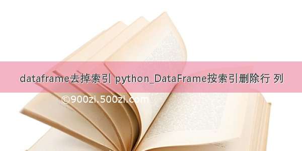 dataframe去掉索引 python_DataFrame按索引删除行 列