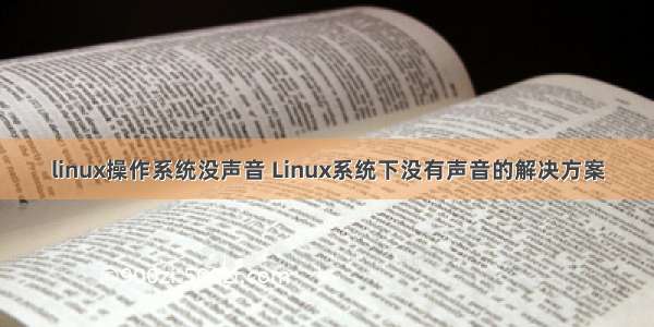 linux操作系统没声音 Linux系统下没有声音的解决方案