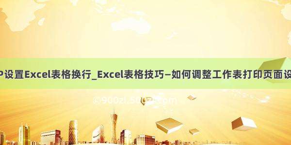 JSP设置Excel表格换行_Excel表格技巧—如何调整工作表打印页面设置